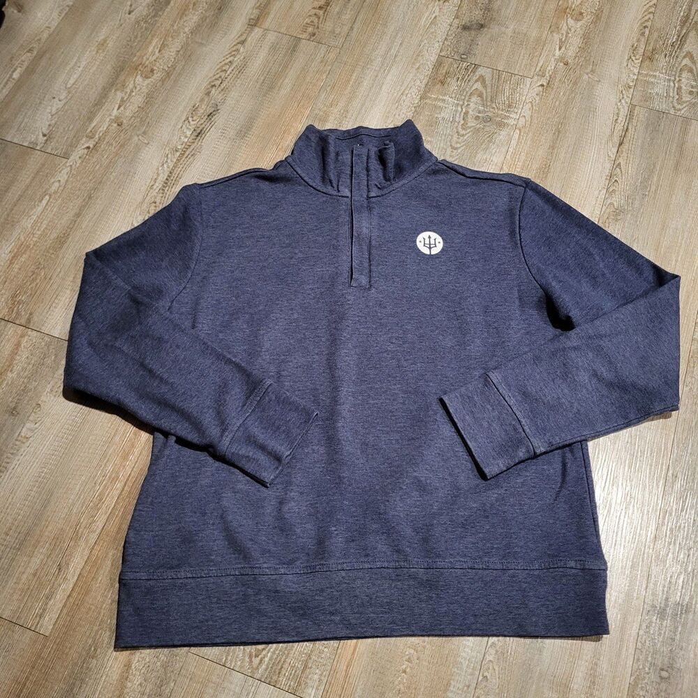 Gulf Shores Florida Trident Logo Quarter Zip Pullover Sweatshirt Mens Size Large
